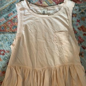 Free People Muscle/Ruffle Bottom Tank